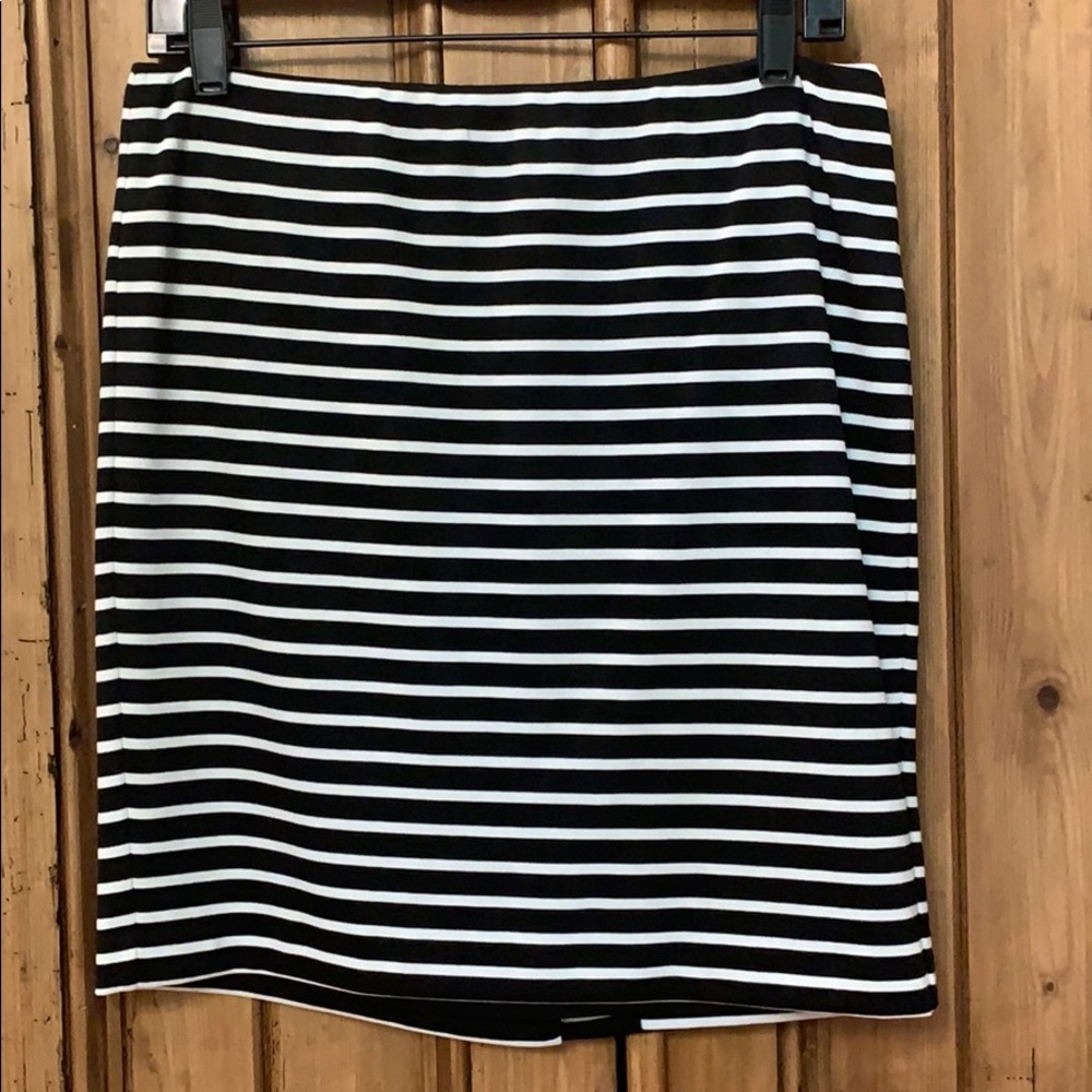 Black Saks Fifth Avenue Blk/Wht Striped Skirt